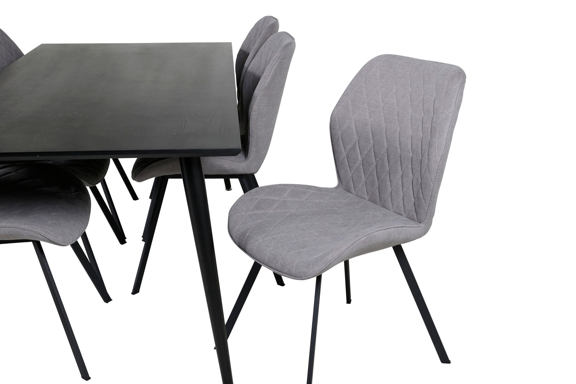 Venture Home Dipp spisebord - 180*90cm - Black Veneer / all black legs +Gemma Dining Ch