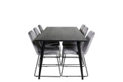 Venture Home Dipp spisebord - 180*90cm - Black Veneer / all black legs +Muce Dining Cha
