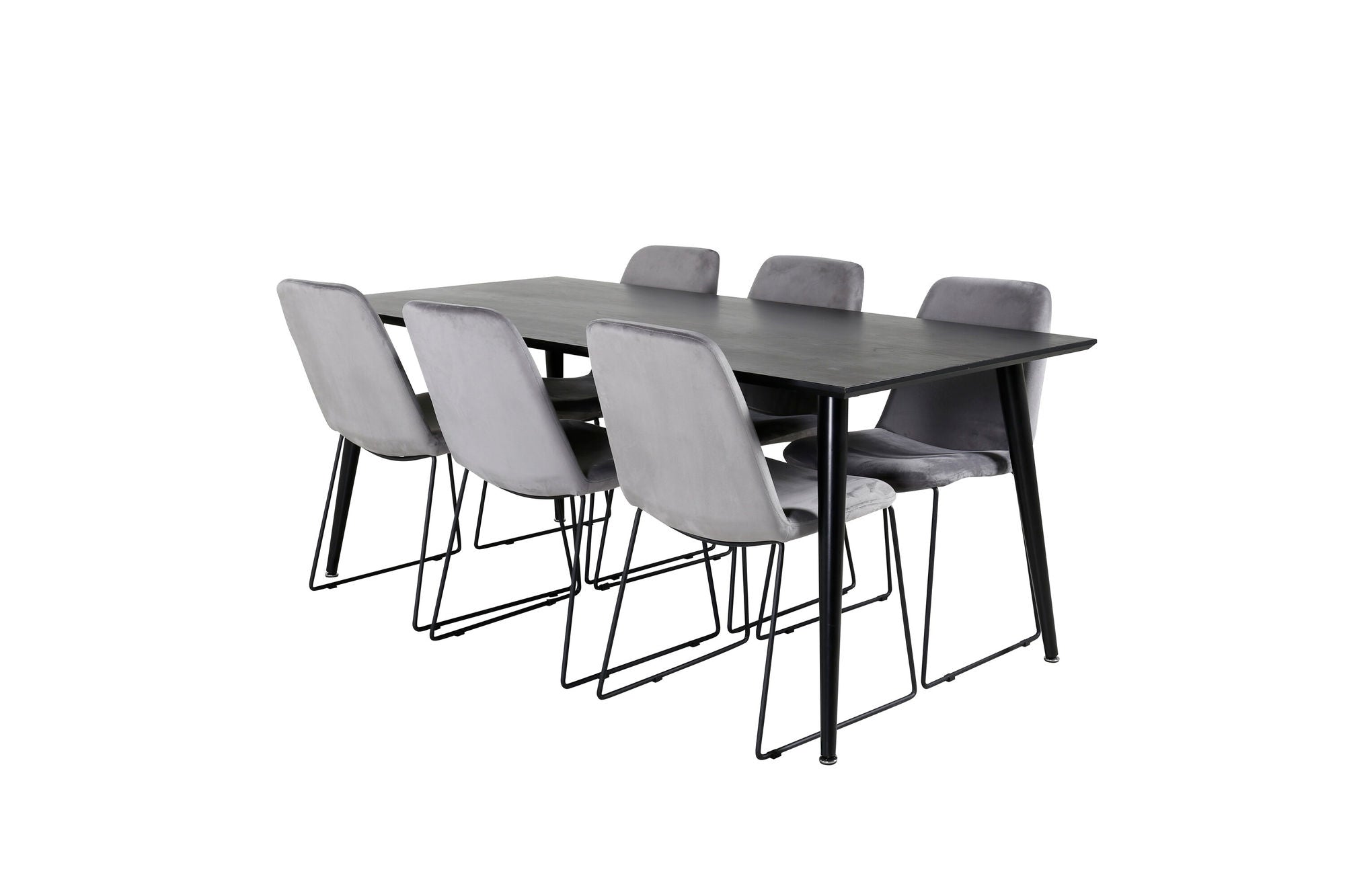 Venture Home Dipp spisebord - 180*90cm - Black Veneer / all black legs +Muce Dining Cha