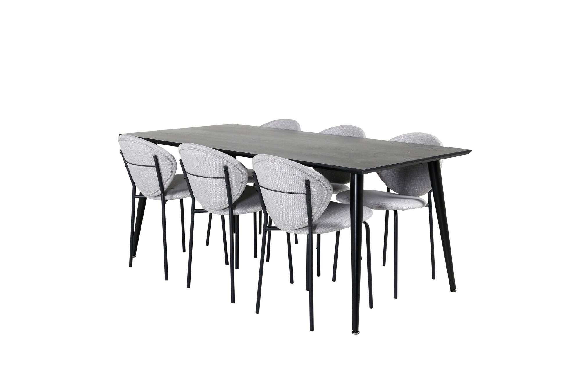 Venture Home Dipp spisebord - 180*90cm - Black Veneer / all black legs +Vault Dining Cha