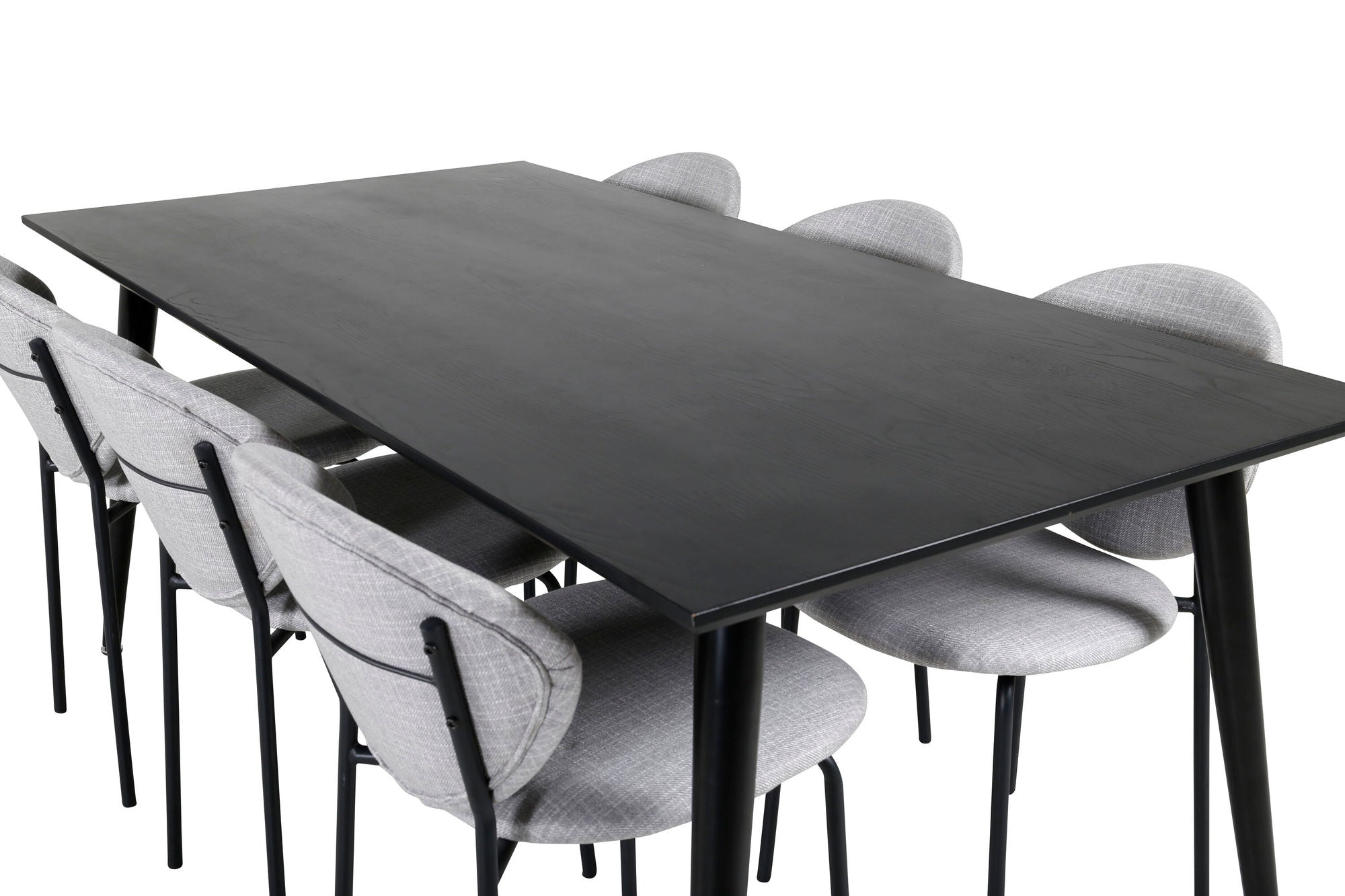 Venture Home Dipp spisebord - 180*90cm - Black Veneer / all black legs +Vault Dining Cha
