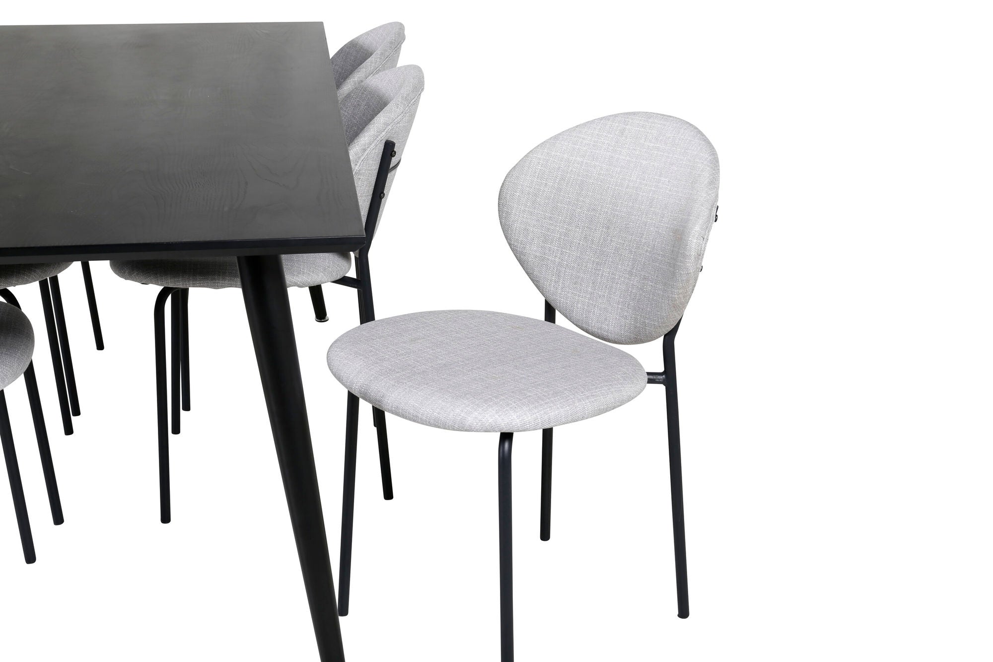 Venture Home Dipp spisebord - 180*90cm - Black Veneer / all black legs +Vault Dining Cha