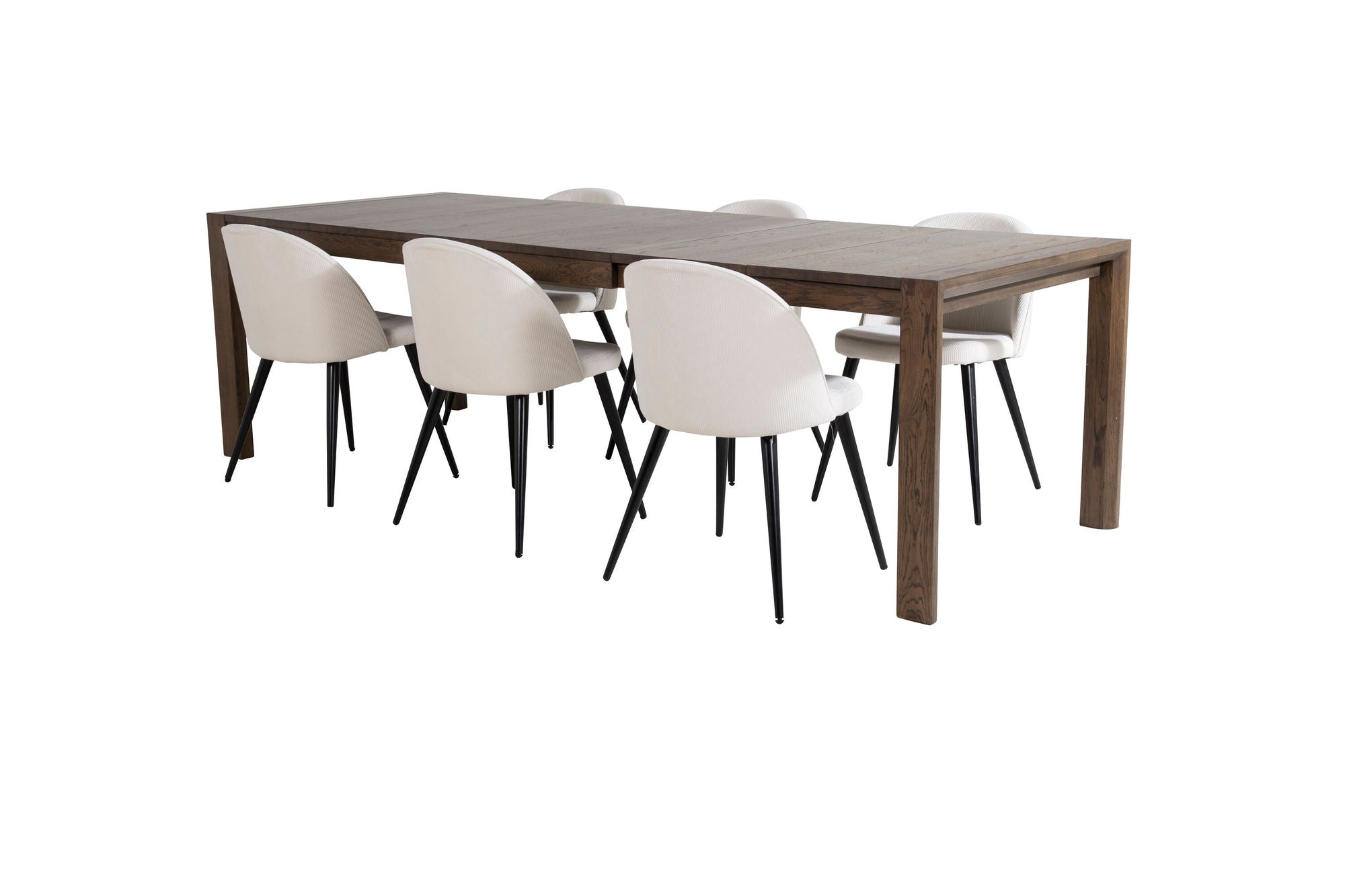Venture Home Slider Extention bord - Smoked Oak - 170+40+40cm +Velvet Spisebordsstol Corduroy