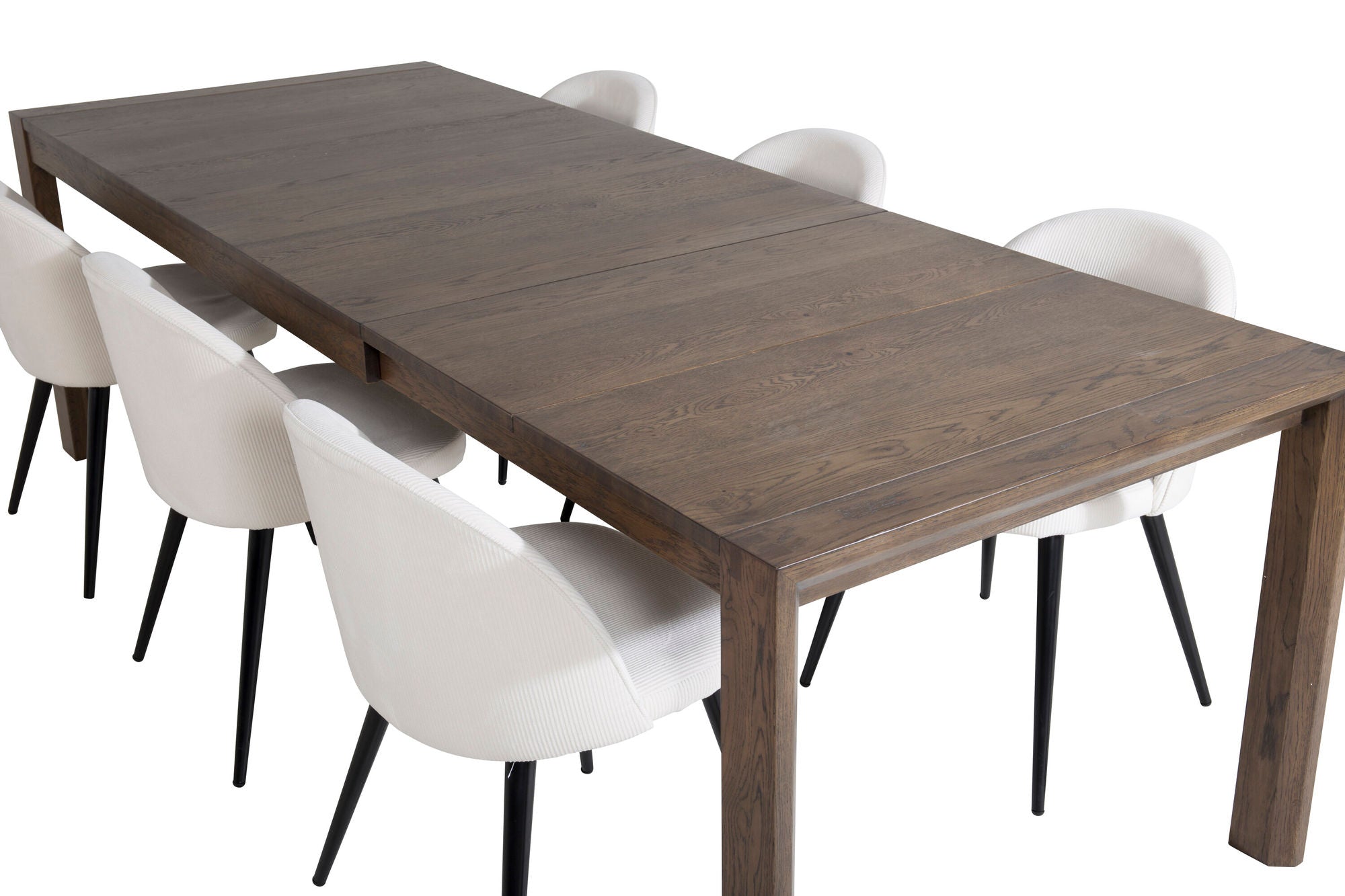 Venture Home Slider Extention bord - Smoked Oak - 170+40+40cm +Velvet Spisebordsstol Corduroy