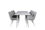 Venture Home Polar spisebord 180 cm - White top / White Legs+Plaza Dining chair - White l