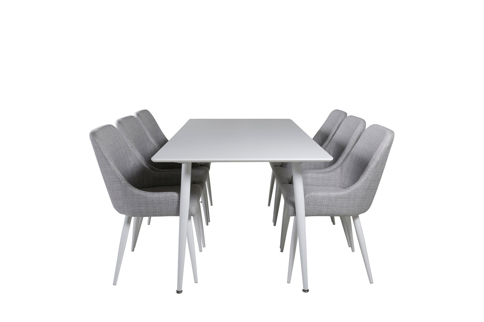 Venture Home Polar spisebord 180 cm - White top / White Legs+Plaza Dining chair - White l