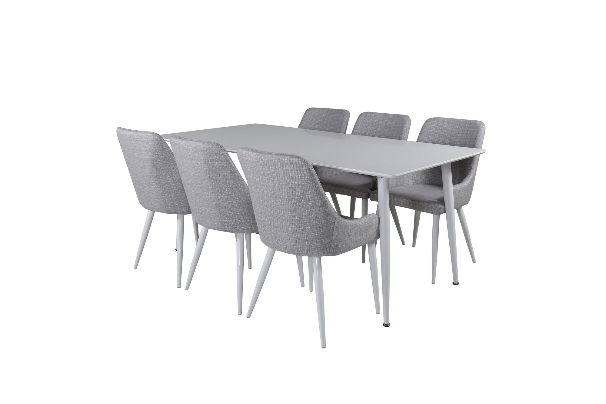 Venture Home Polar spisebord 180 cm - White top / White Legs+Plaza Dining chair - White l
