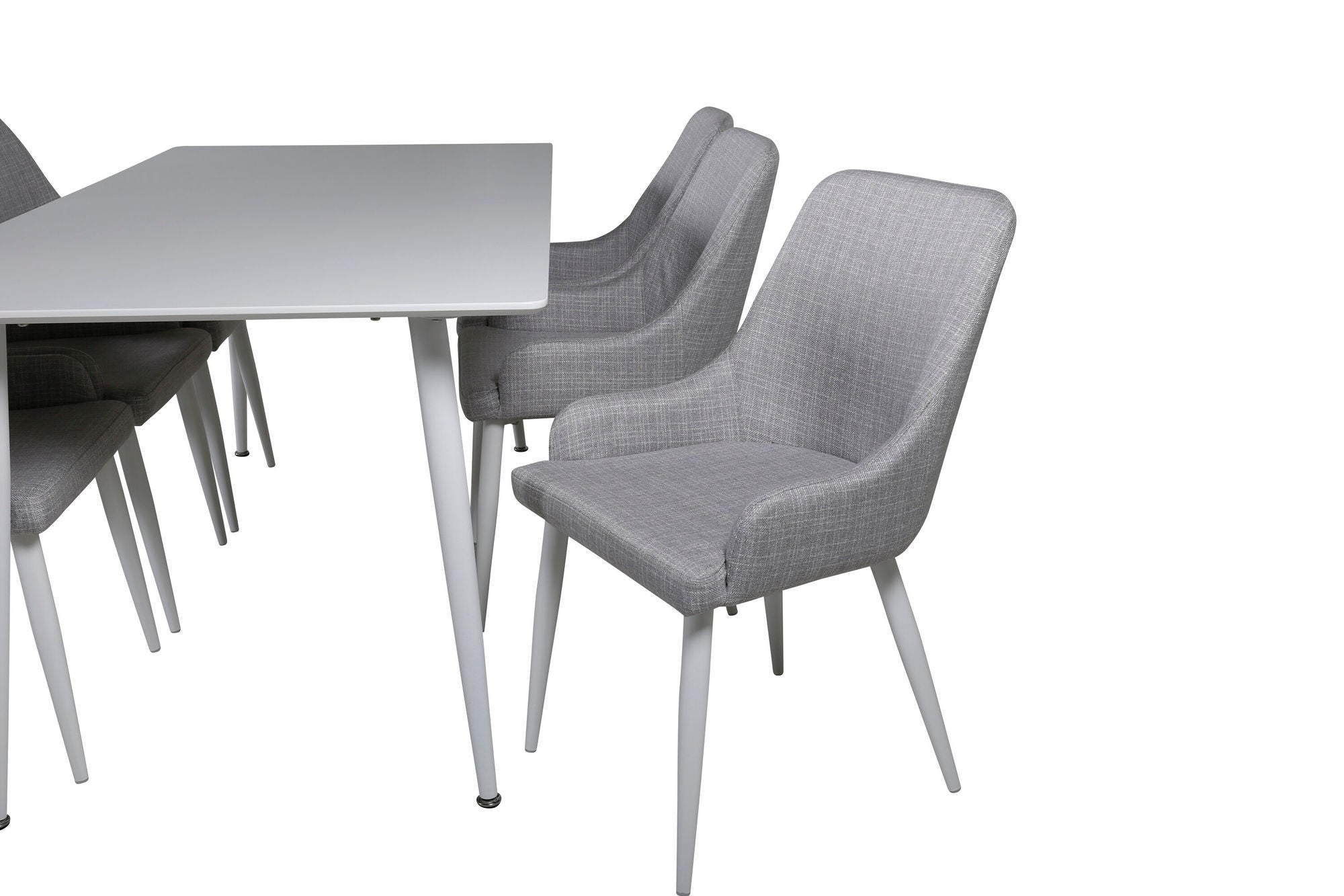 Venture Home Polar spisebord 180 cm - White top / White Legs+Plaza Dining chair - White l