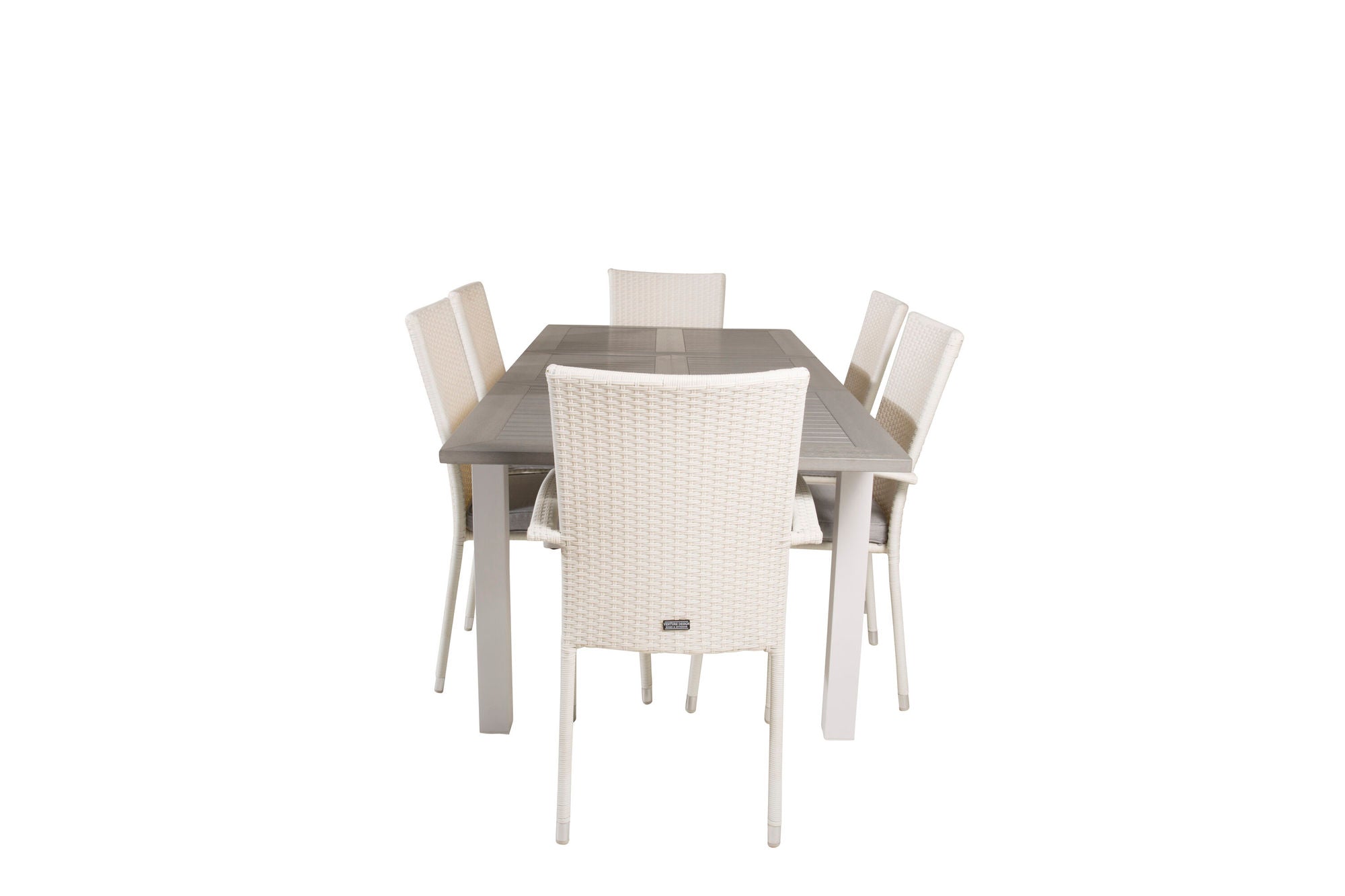 Venture Home Albany spisebord 152/210*90 - White Alu / Grey Aintwood+Anna Arm stol (stackable) - White_6