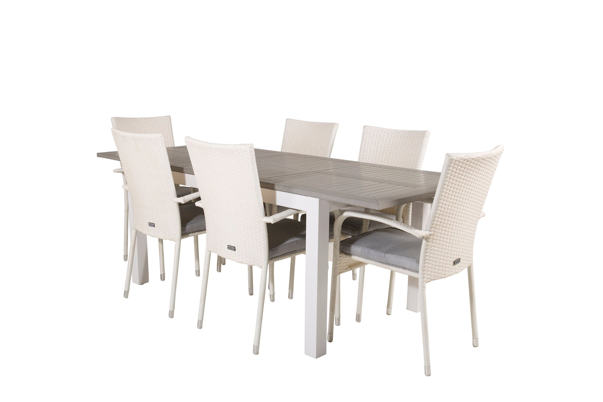 Venture Home Albany spisebord 152/210*90 - White Alu / Grey Aintwood+Anna Arm stol (stackable) - White_6