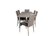Venture Home Albany spisebord 152/210*90 - White Alu / Grey Aintwood+Anna Arm stol (stackable) - Grey_6