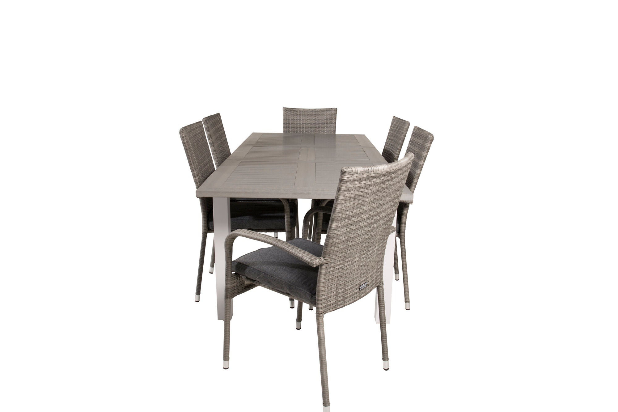 Venture Home Albany spisebord 152/210*90 - White Alu / Grey Aintwood+Anna Arm stol (stackable) - Grey_6