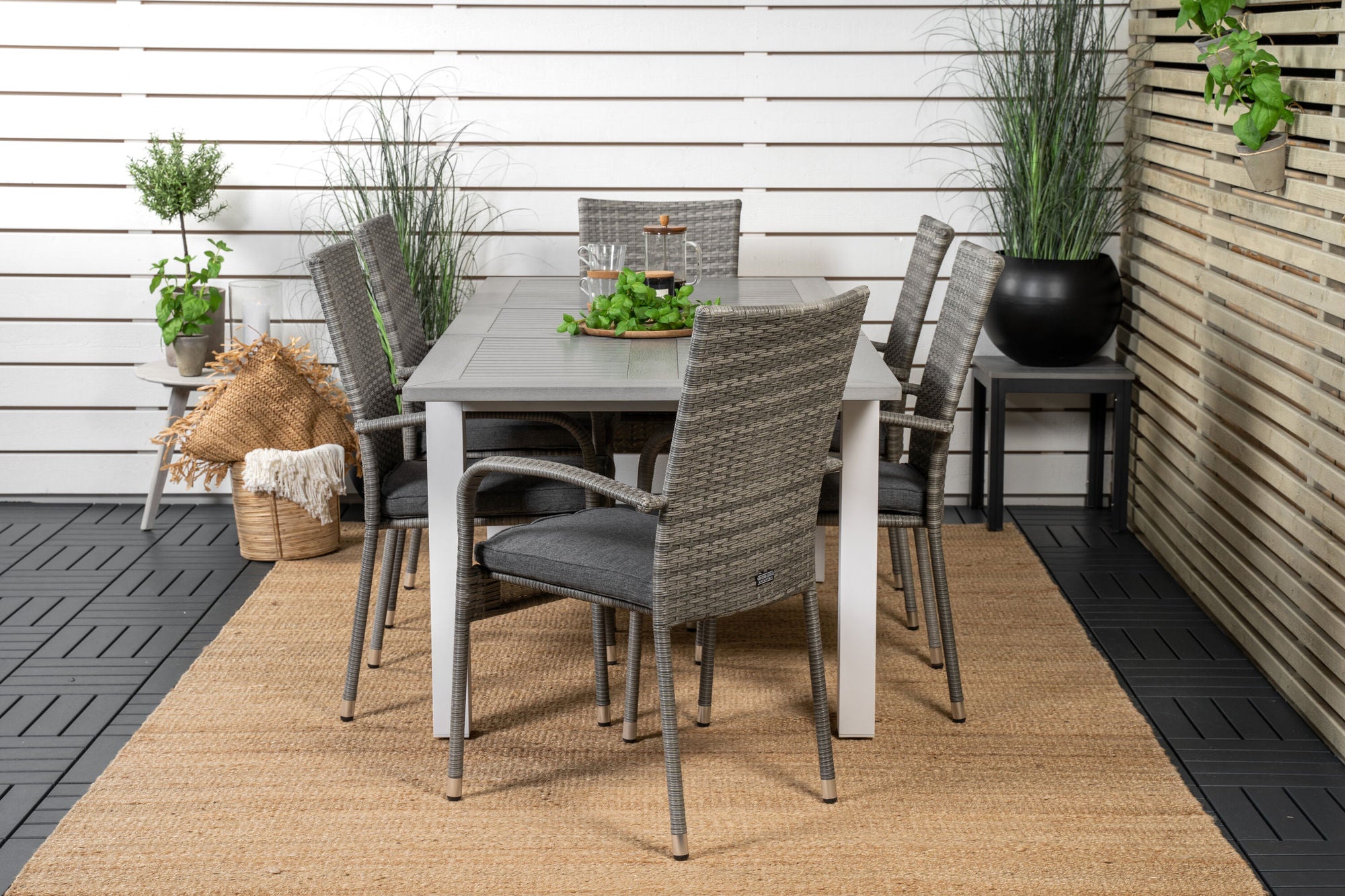 Venture Home Albany spisebord 152/210*90 - White Alu / Grey Aintwood+Anna Arm stol (stackable) - Grey_6