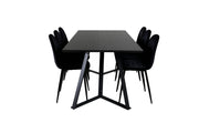 Venture Home Marina spisebord - Black top / Black Legs +Polar Spisebordsstol - Black legs /