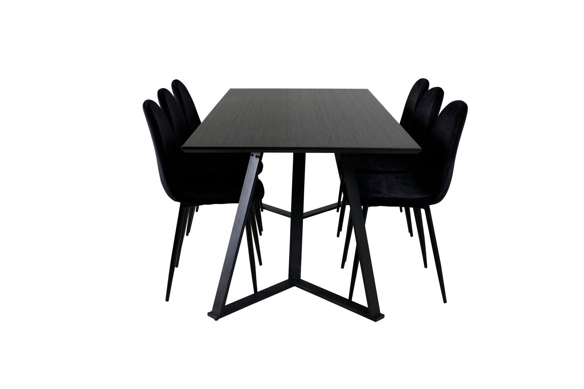 Venture Home Marina spisebord - Black top / Black Legs +Polar Spisebordsstol - Black legs /