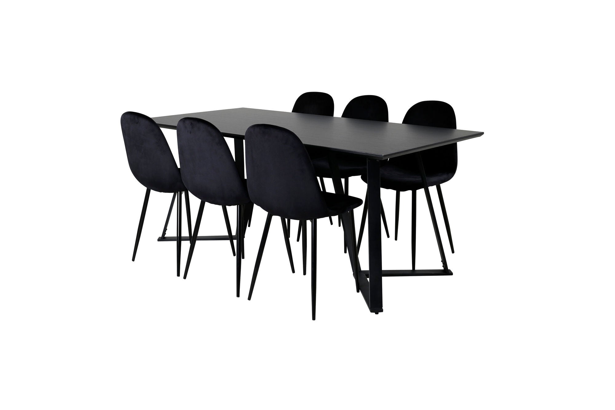 Venture Home Marina spisebord - Black top / Black Legs +Polar Spisebordsstol - Black legs /