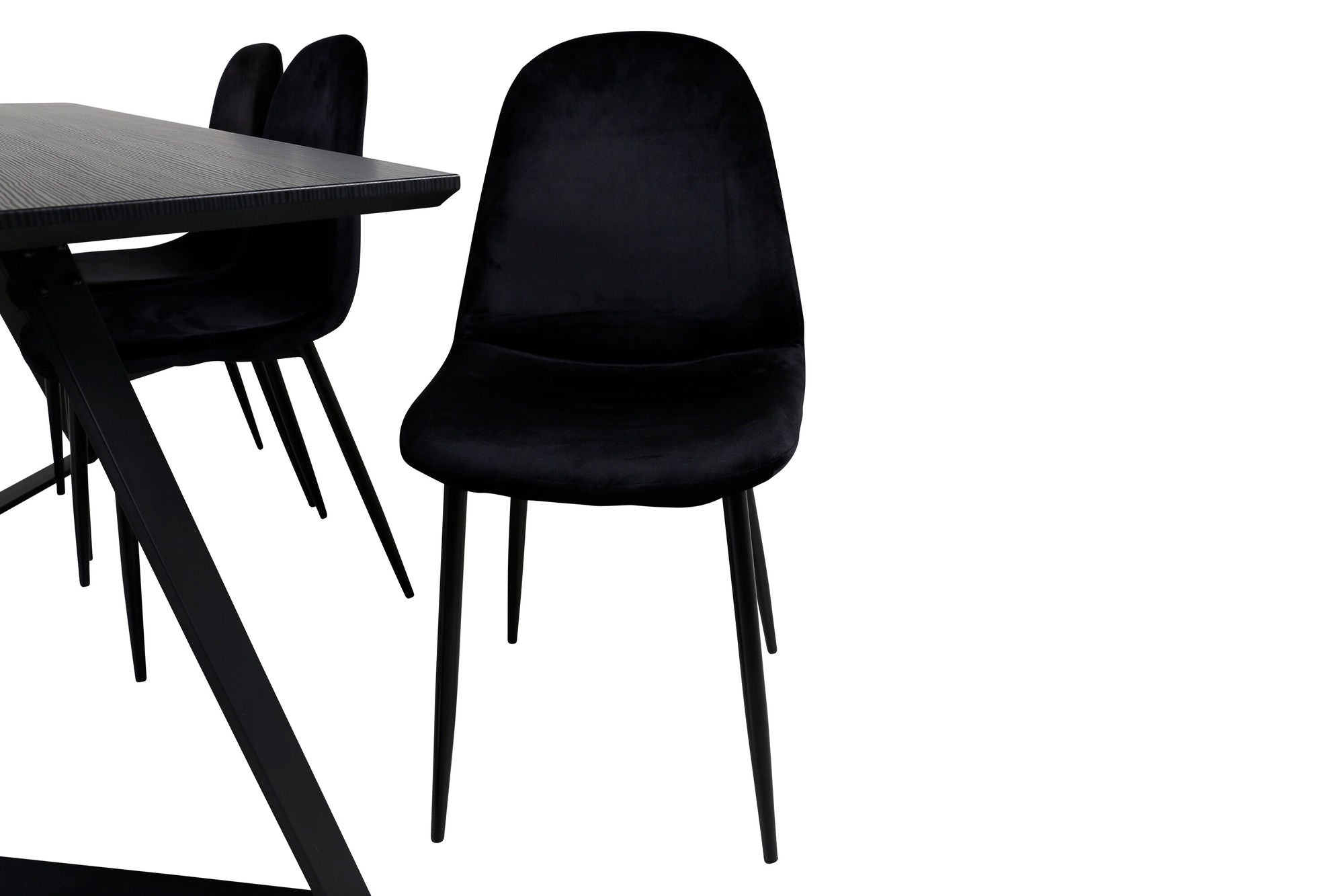 Venture Home Marina spisebord - Black top / Black Legs +Polar Spisebordsstol - Black legs /