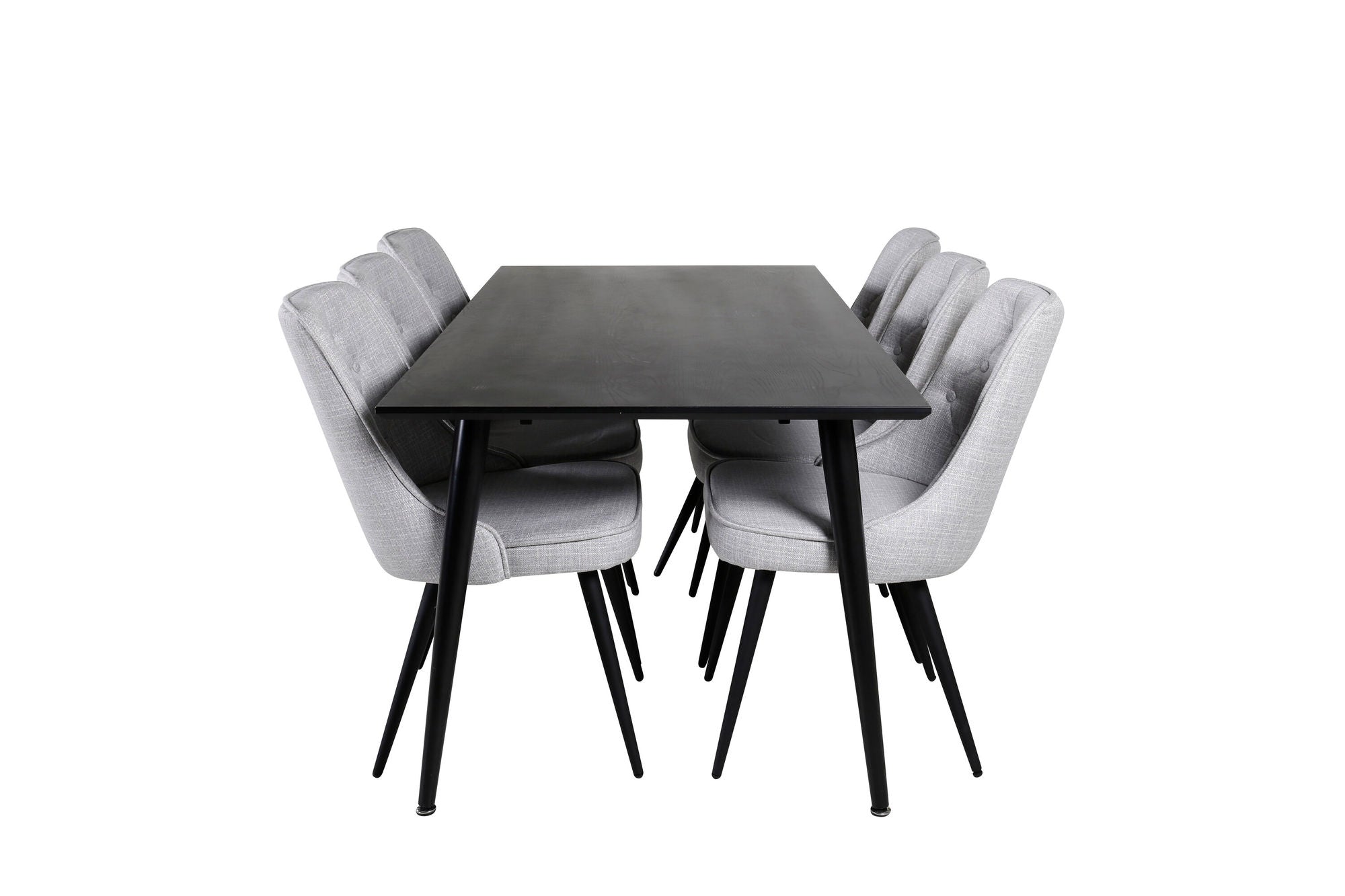 Venture Home Dipp spisebord - 180*90cm - Black Veneer / all black legs +Velvet Deluxe Di