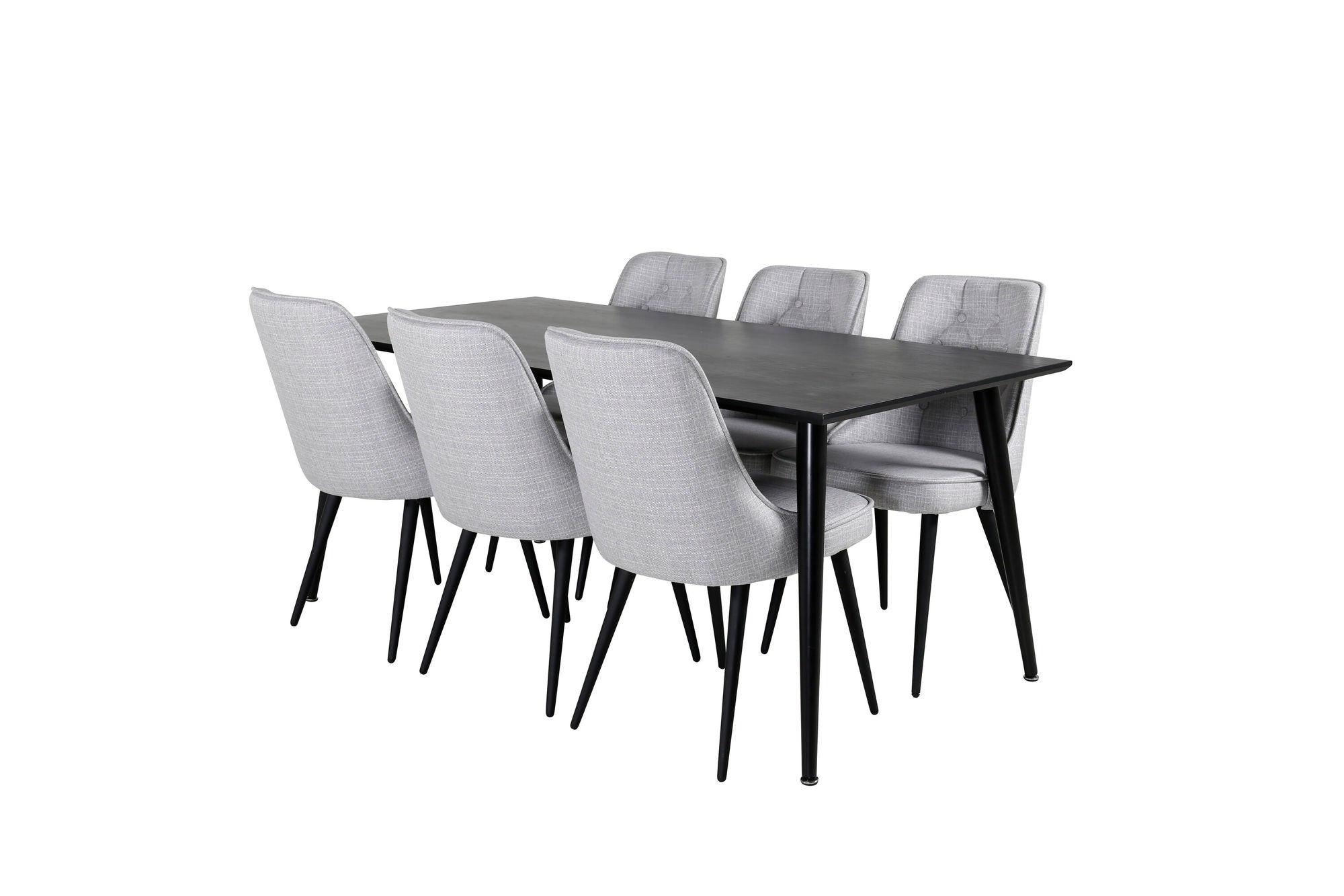 Venture Home Dipp spisebord - 180*90cm - Black Veneer / all black legs +Velvet Deluxe Di