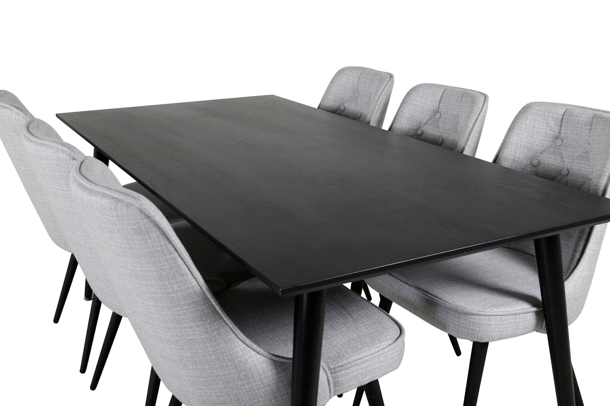 Venture Home Dipp spisebord - 180*90cm - Black Veneer / all black legs +Velvet Deluxe Di