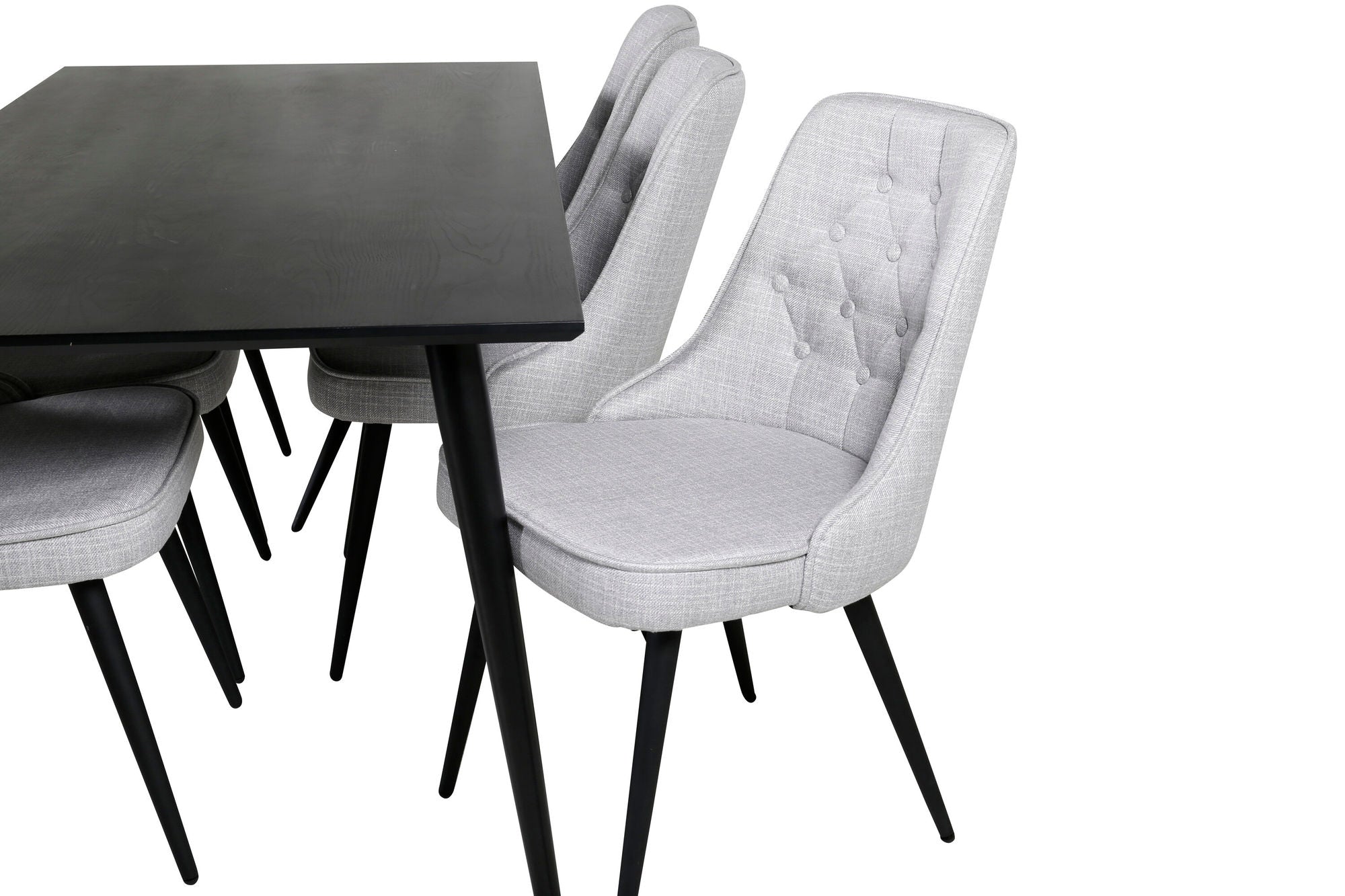 Venture Home Dipp spisebord - 180*90cm - Black Veneer / all black legs +Velvet Deluxe Di
