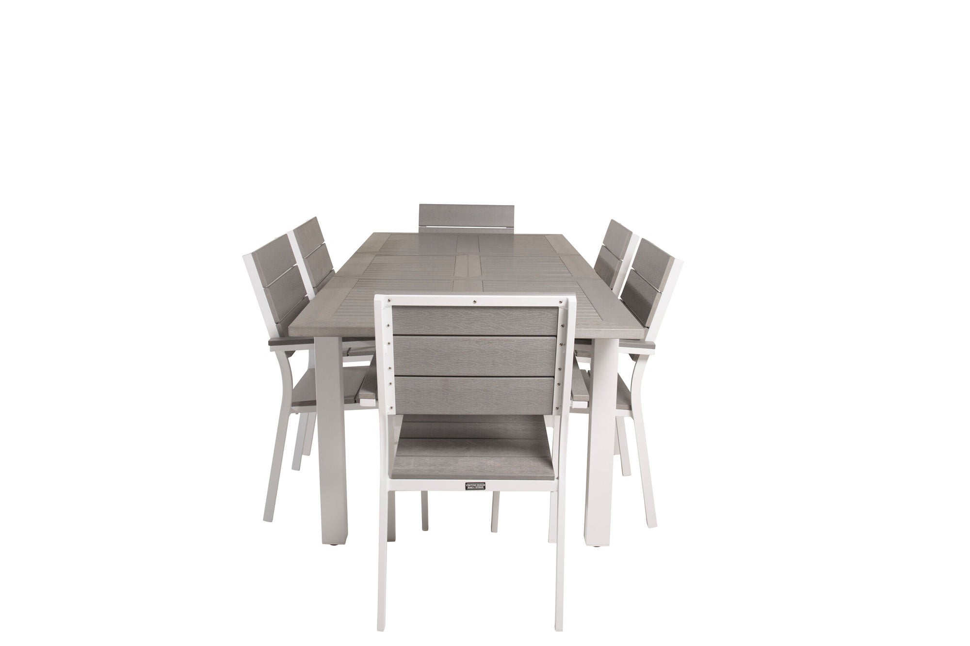 Venture Home Albany spisebord 152/210*90 - White Alu / Grey Aintwood+Levels stol (stackable) - White Alu / Grey Aintwood_6