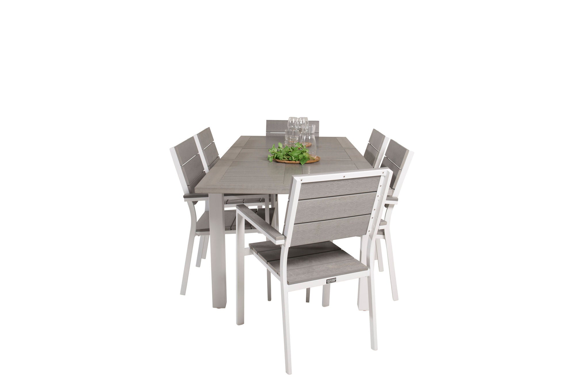 Venture Home Albany spisebord 152/210*90 - White Alu / Grey Aintwood+Levels stol (stackable) - White Alu / Grey Aintwood_6