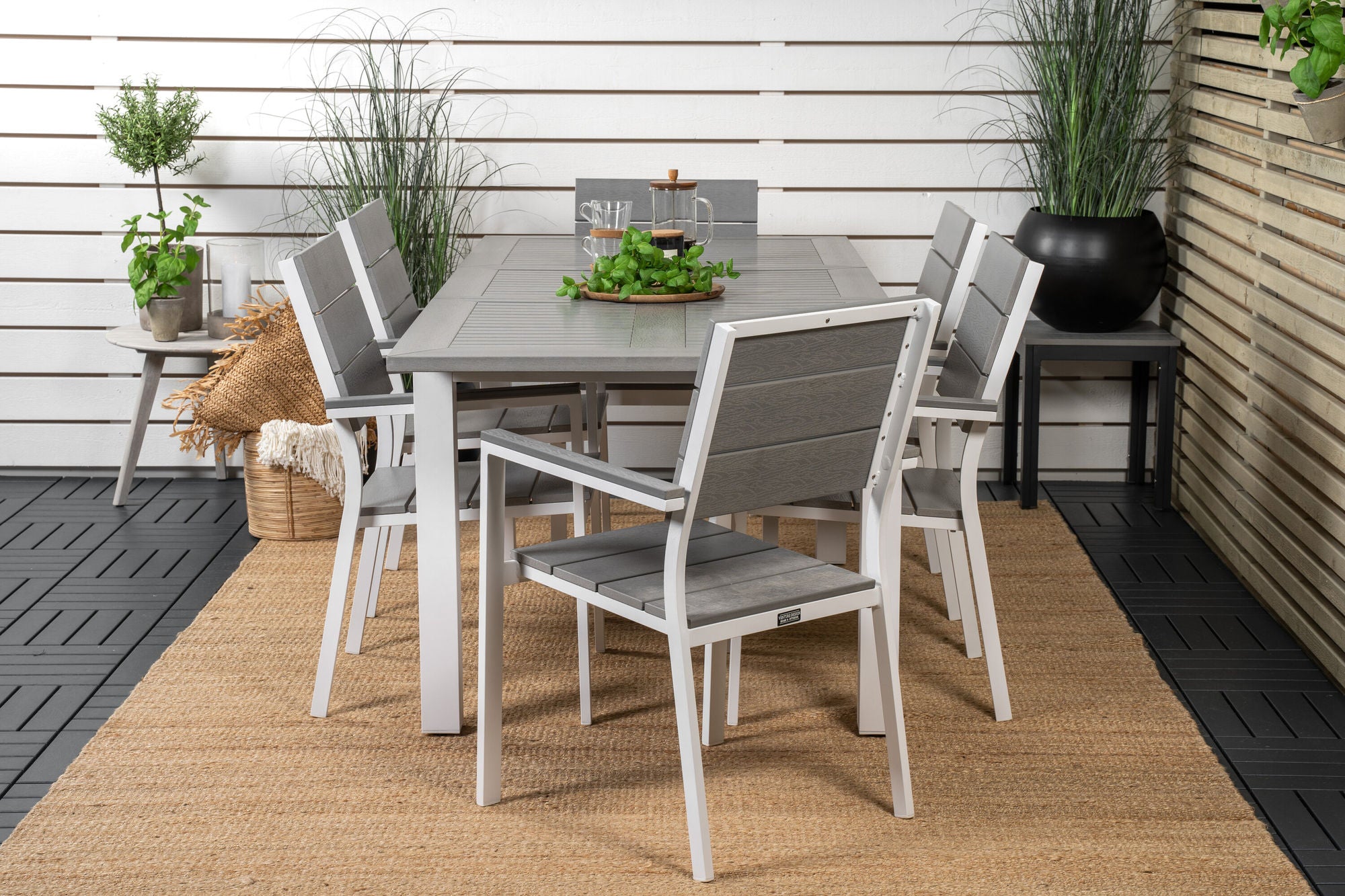 Venture Home Albany spisebord 152/210*90 - White Alu / Grey Aintwood+Levels stol (stackable) - White Alu / Grey Aintwood_6