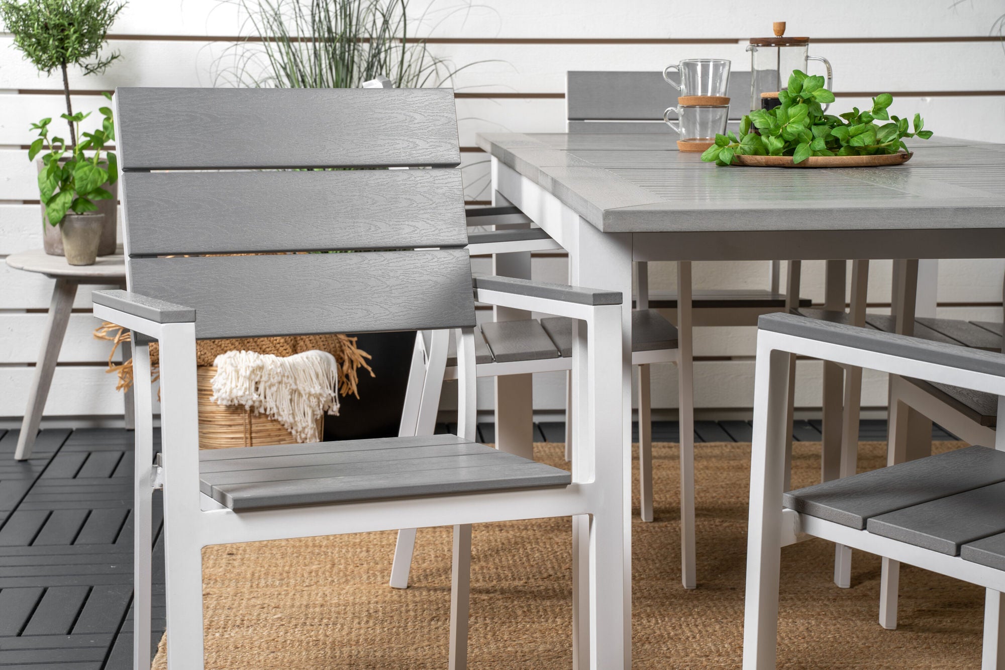 Venture Home Albany spisebord 152/210*90 - White Alu / Grey Aintwood+Levels stol (stackable) - White Alu / Grey Aintwood_6
