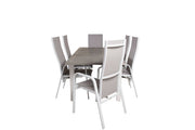 Venture Home Albany spisebord 152/210*90 - White Alu / Grey Aintwood+Copacabana Recliner stol (stackable) - White Alu / Grey Textilene_6
