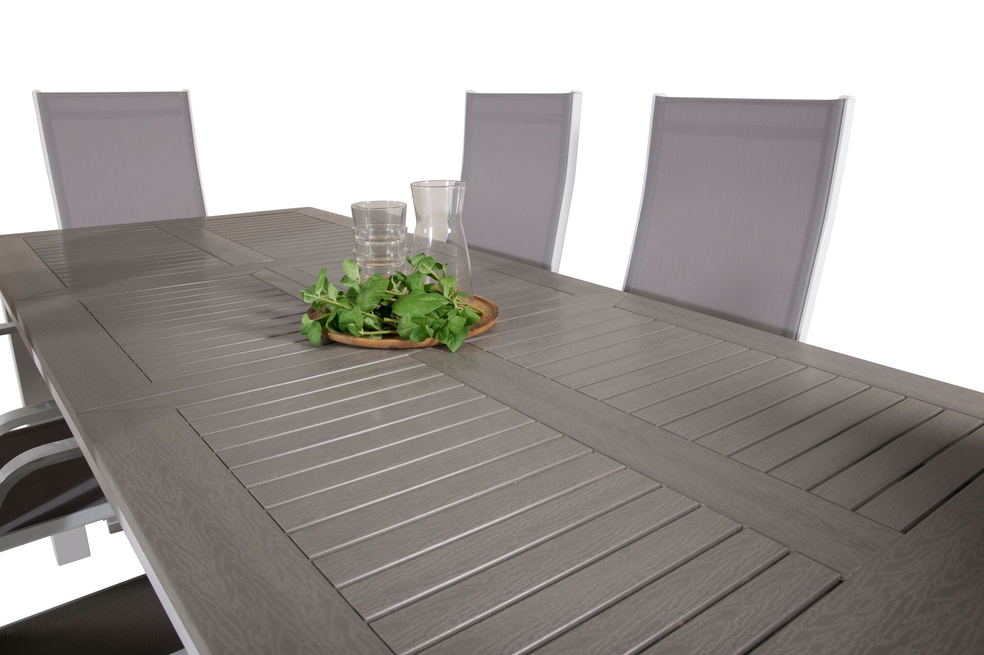 Venture Home Albany spisebord 152/210*90 - White Alu / Grey Aintwood+Copacabana Recliner stol (stackable) - White Alu / Grey Textilene_6
