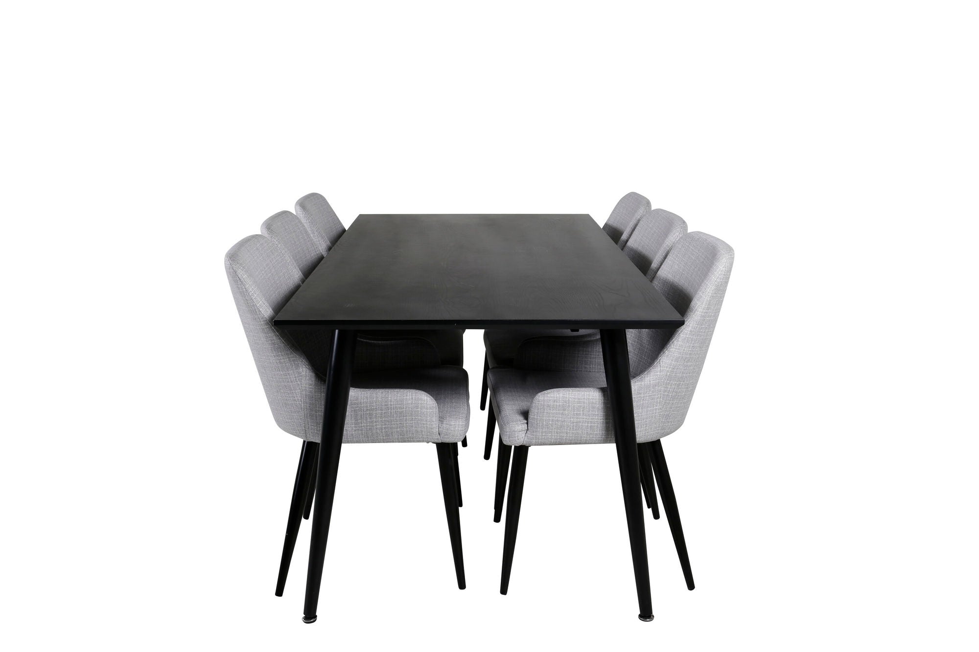 Venture Home Dipp spisebord - 180*90cm - Black Veneer / all black legs +Plaza Dining cha