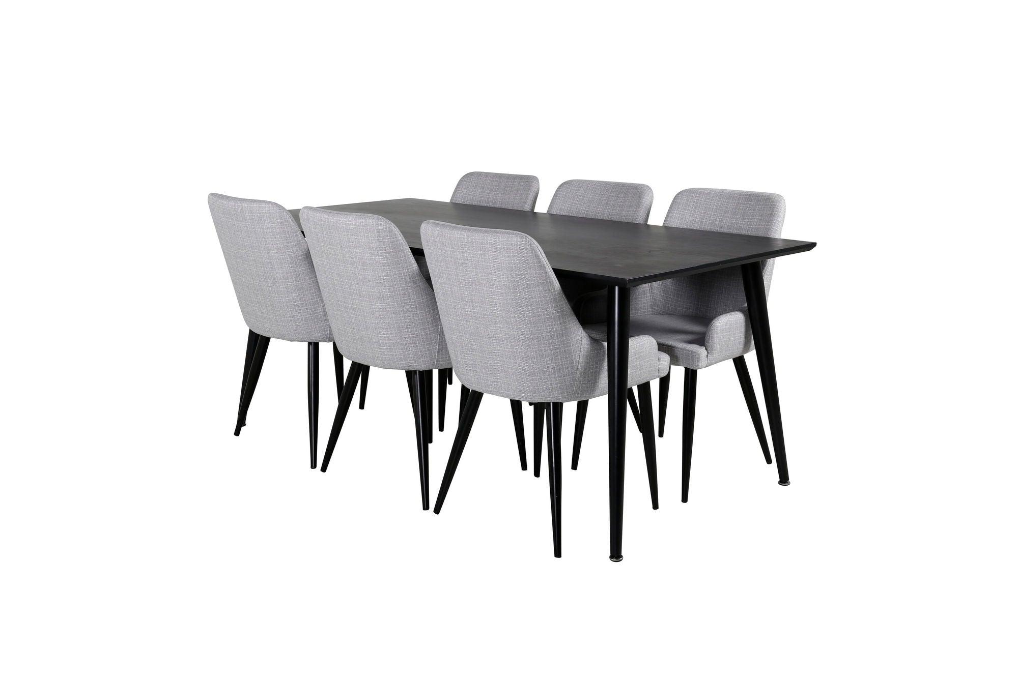 Venture Home Dipp spisebord - 180*90cm - Black Veneer / all black legs +Plaza Dining cha