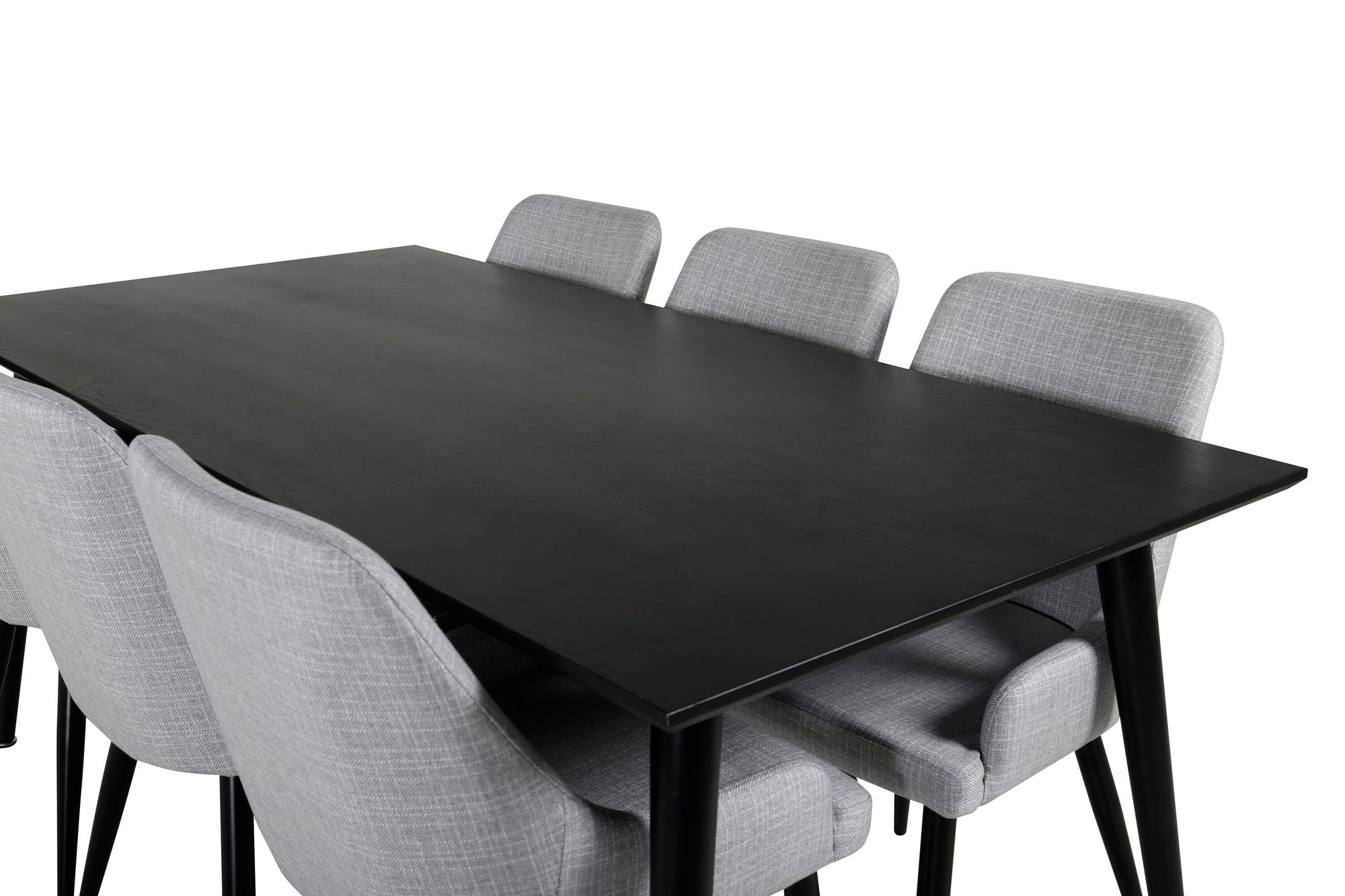 Venture Home Dipp spisebord - 180*90cm - Black Veneer / all black legs +Plaza Dining cha