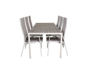 Venture Home Break spisebord - 205*90 - White Alu / Grey Aintwood+Copacabana Recliner stol (stackable) - White Alu / Grey Textilene_6