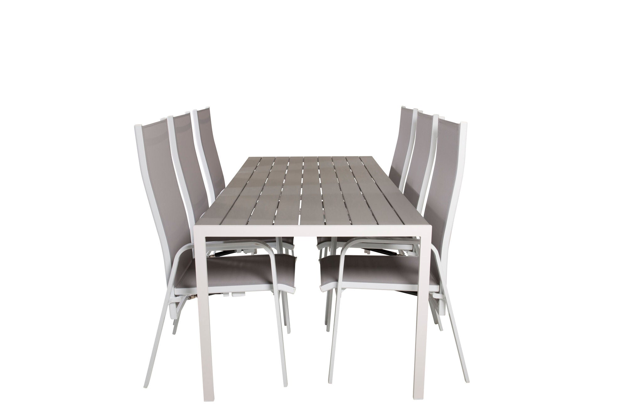 Venture Home Break spisebord - 205*90 - White Alu / Grey Aintwood+Copacabana Recliner stol (stackable) - White Alu / Grey Textilene_6