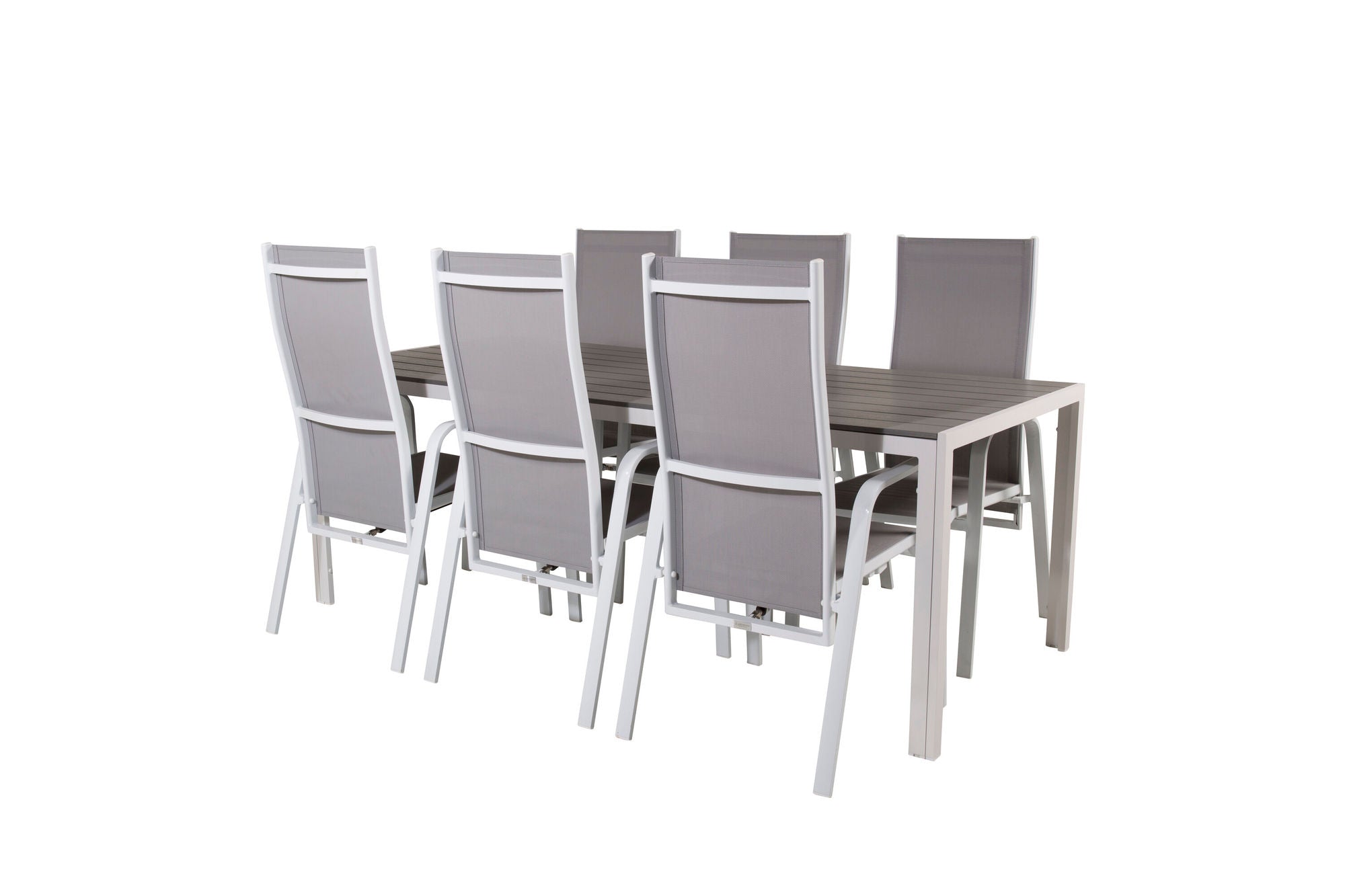 Venture Home Break spisebord - 205*90 - White Alu / Grey Aintwood+Copacabana Recliner stol (stackable) - White Alu / Grey Textilene_6