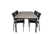 Venture Home Levels spisebord 224/324*100 - Black Aintwood +Santorini Arm stol (Stackable) - Black alu / Black Textilene_6
