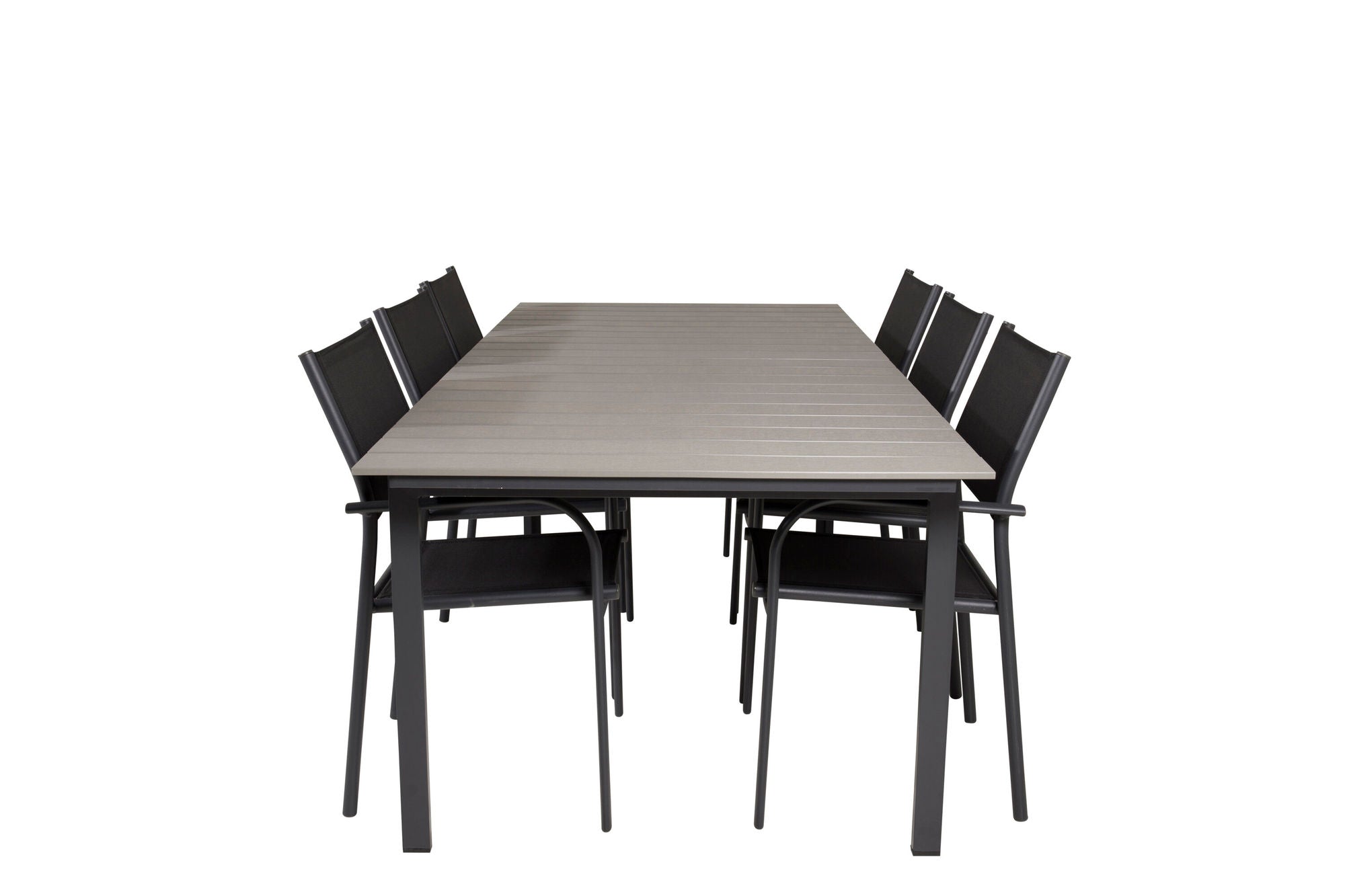 Venture Home Levels spisebord 224/324*100 - Black Aintwood +Santorini Arm stol (Stackable) - Black alu / Black Textilene_6