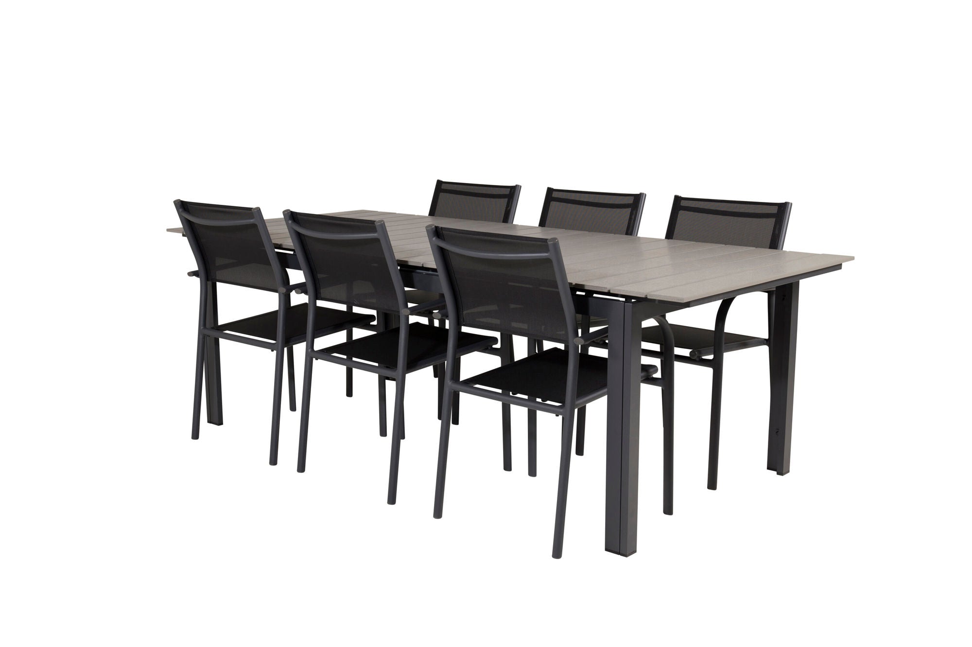 Venture Home Levels spisebord 224/324*100 - Black Aintwood +Santorini Arm stol (Stackable) - Black alu / Black Textilene_6