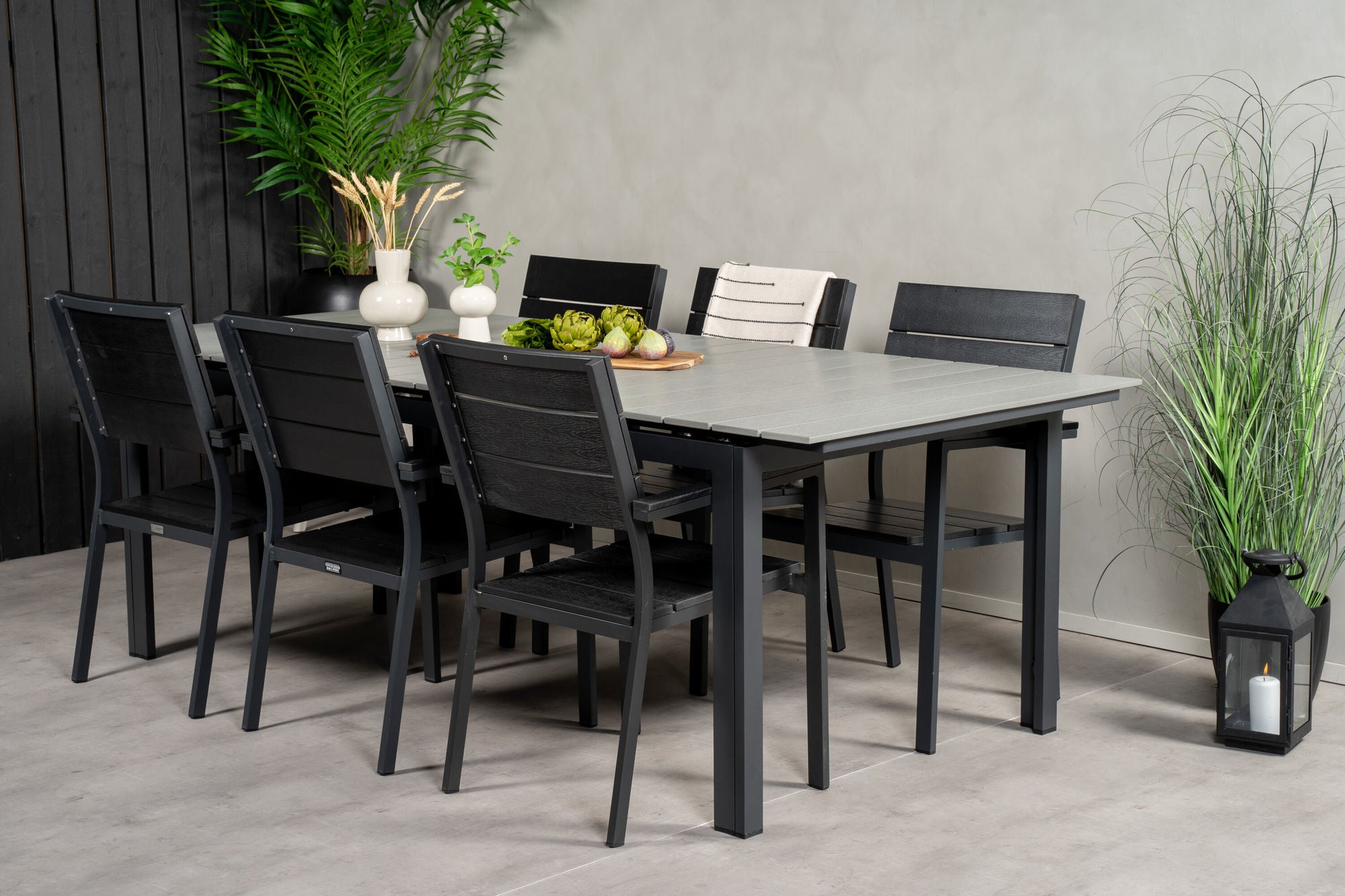 Venture Home Levels bord 229/310 - Black/Grey - Levels stol (stackable) - Black Alu / Black Aintwood 6