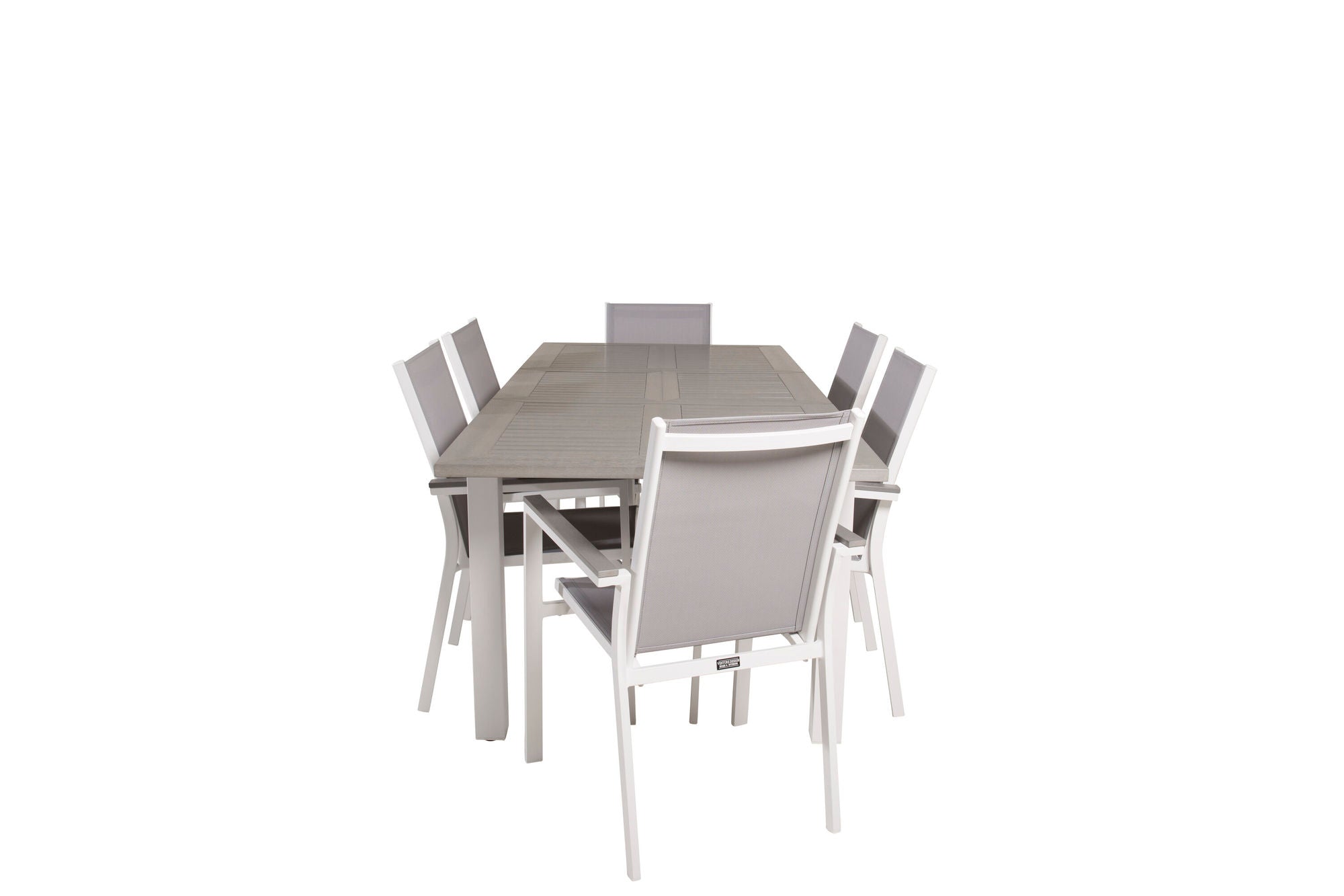 Venture Home Albany spisebord 152/210*90 - White Alu / Grey Aintwood+Parma Arm stol (stac