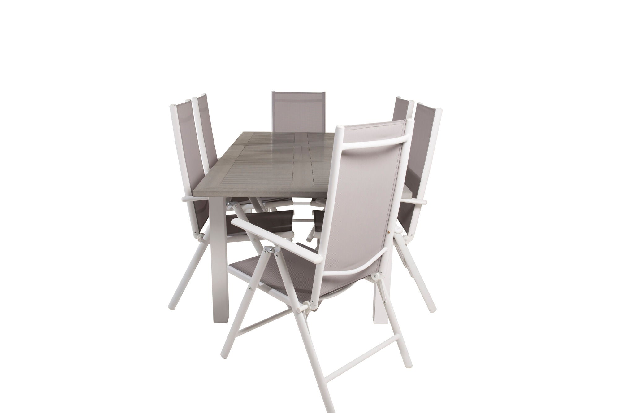 Venture Home Albany spisebord 152/210*90 - White Alu / Grey Aintwood+Break 5:pos stol - White alu / Grey Textilene_6