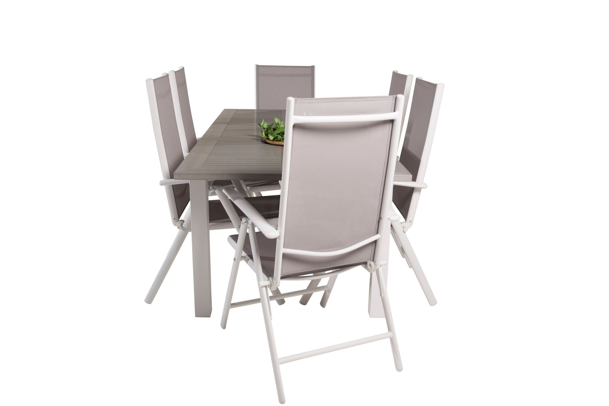 Venture Home Albany spisebord 152/210*90 - White Alu / Grey Aintwood+Break 5:pos stol - White alu / Grey Textilene_6