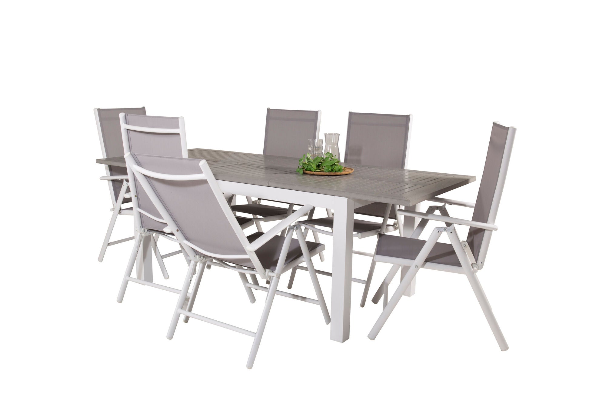 Venture Home Albany spisebord 152/210*90 - White Alu / Grey Aintwood+Break 5:pos stol - White alu / Grey Textilene_6