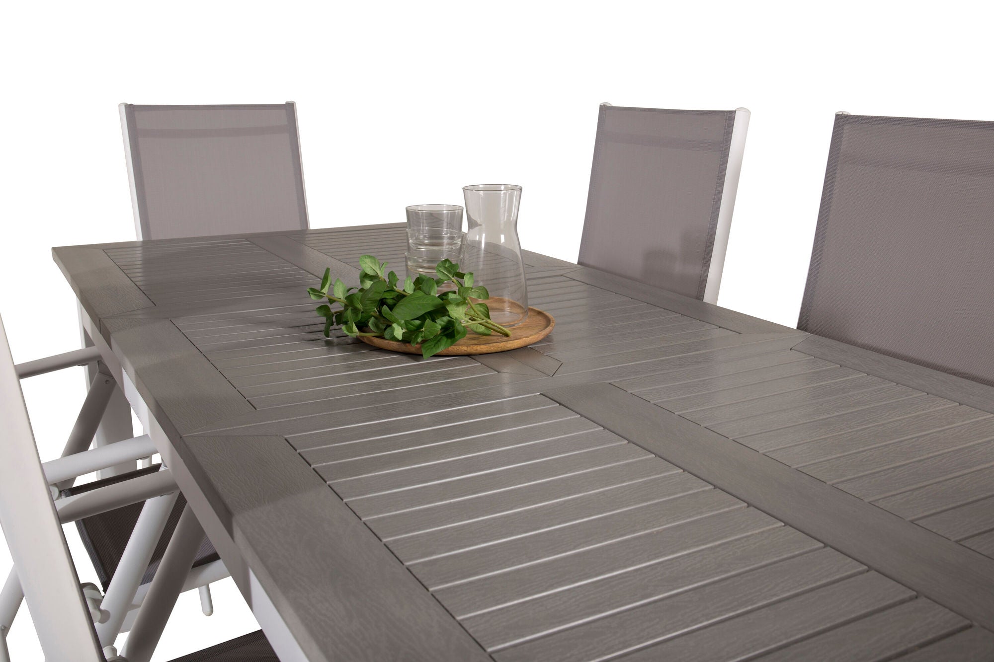 Venture Home Albany spisebord 152/210*90 - White Alu / Grey Aintwood+Break 5:pos stol - White alu / Grey Textilene_6
