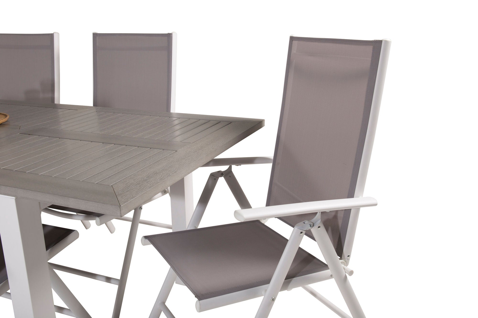 Venture Home Albany spisebord 152/210*90 - White Alu / Grey Aintwood+Break 5:pos stol - White alu / Grey Textilene_6