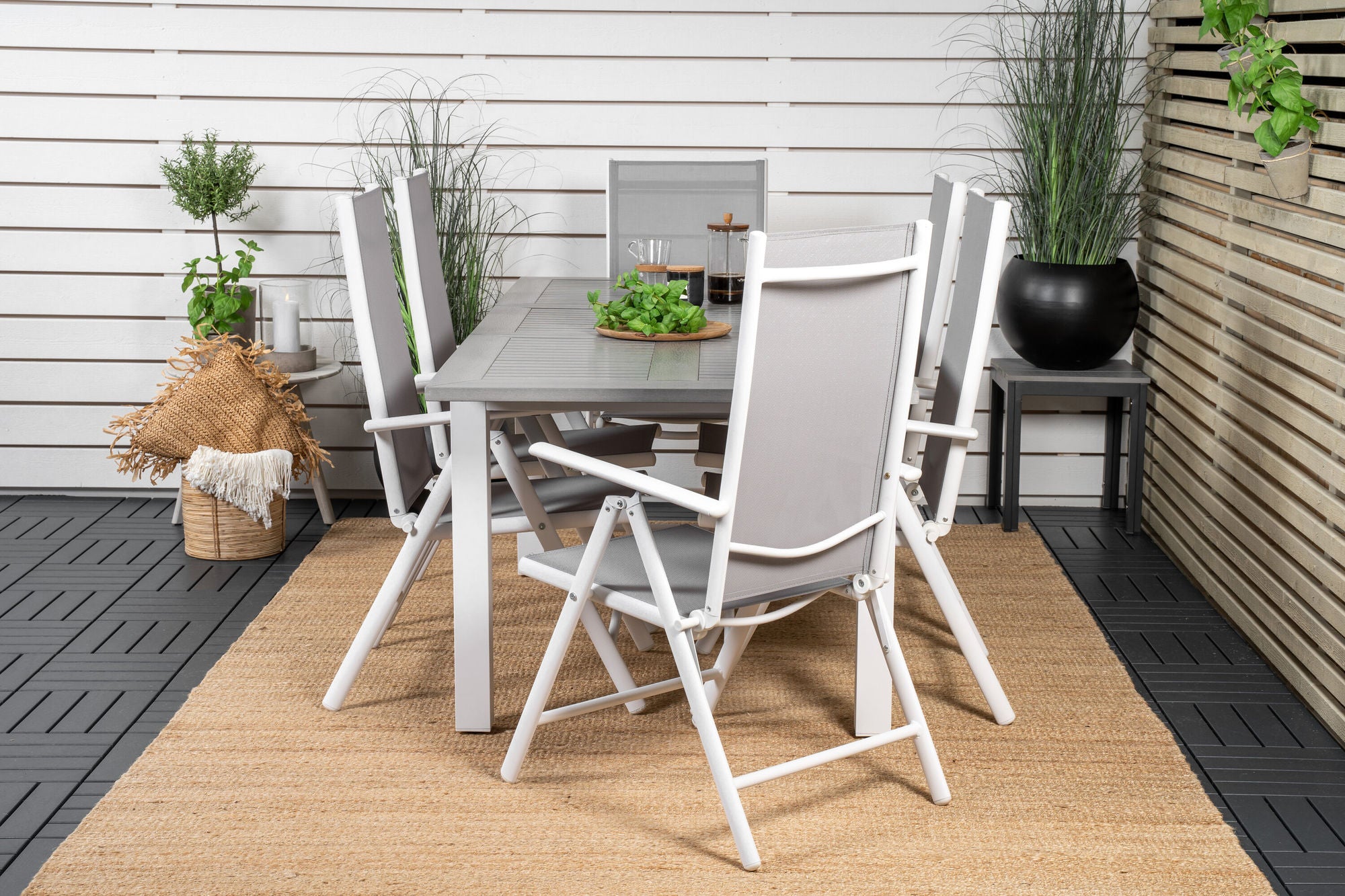 Venture Home Albany spisebord 152/210*90 - White Alu / Grey Aintwood+Break 5:pos stol - White alu / Grey Textilene_6