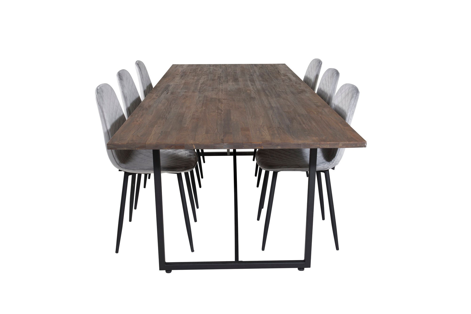 Venture Home Padang spisebord - 250*100*H76 - Dark Teak / Black+Polar Diamond Spisebordsstol - Black Legs - Grey Velvet_6