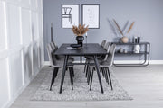 Venture Home Sleek Extentionbord Black Brushed - 195*95+Polar Spisebordsstol - Black legs / Light Grey Velvet (ersätter 19902-885)_6